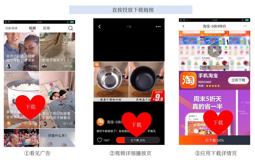 【测评】信息流广告app类应用使用落地页投下载和用下载链接有什么区别？-三里屯信息流