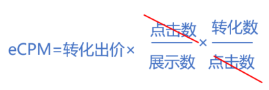eCPM=(转化出价)×(预估点击率)×(预估转化率)